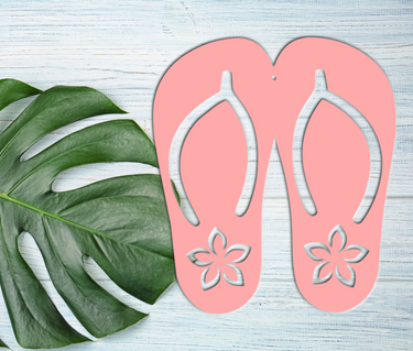 Flip Flops with Flower Sign